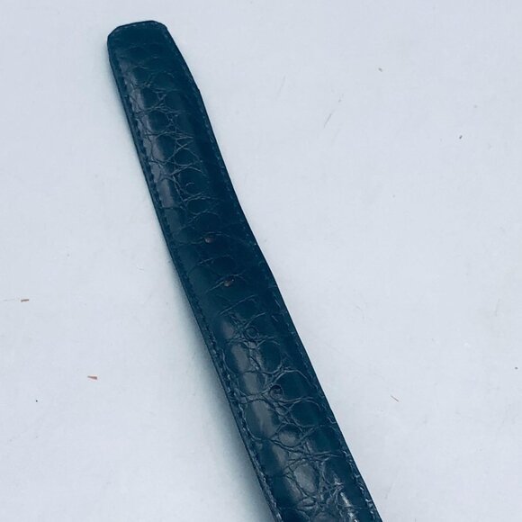 Foe Crocodile or Alligator black belt made in Mexico silver buckle size 32 READ - Picture 2 of 9